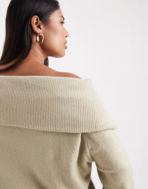 Sage Bardot Sweater