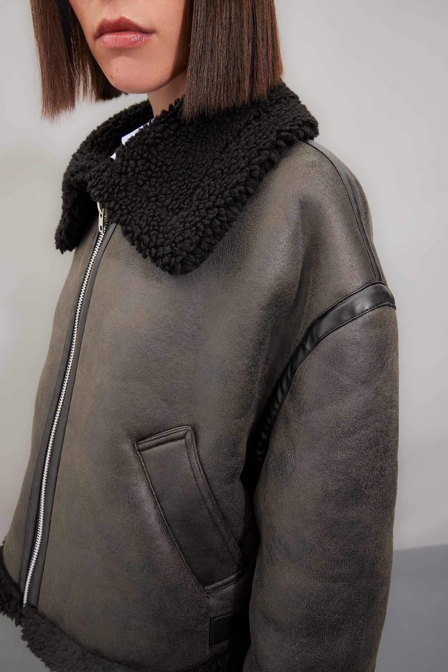 Regular Fit Leather Jacket