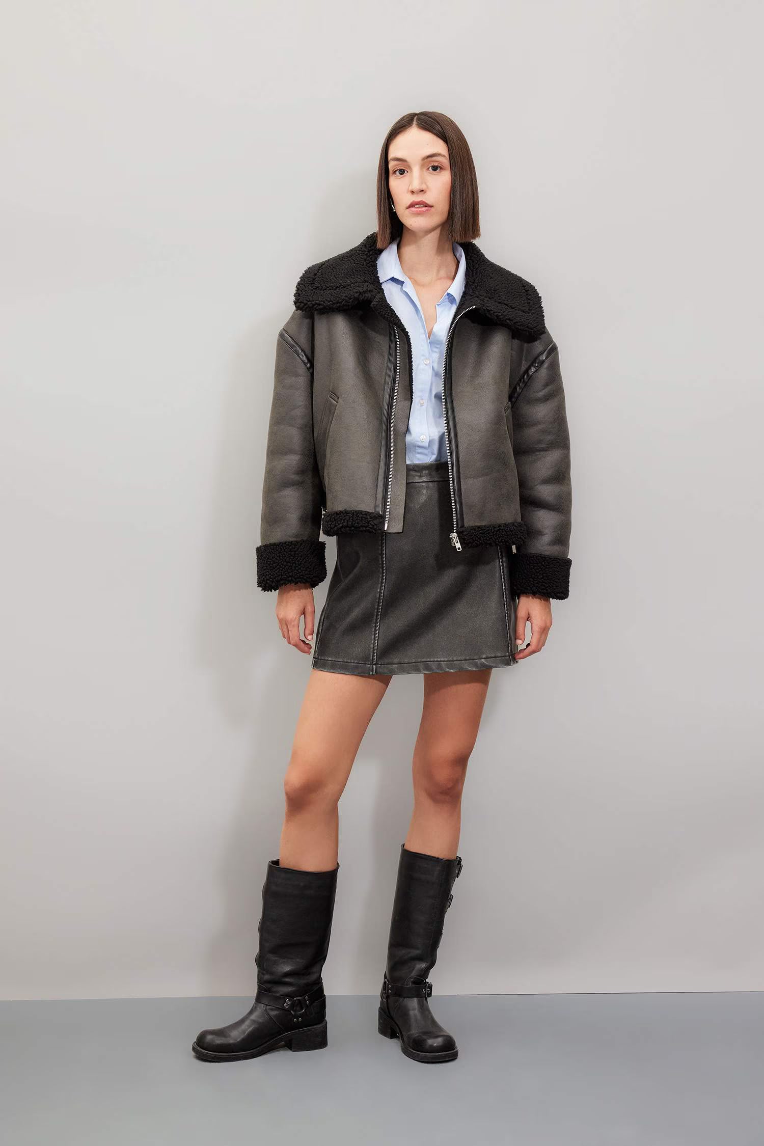 Regular Fit Leather Jacket