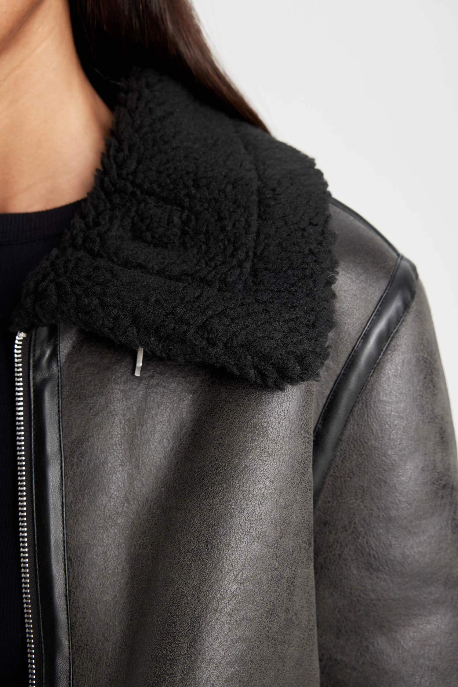 Regular Fit Leather Jacket