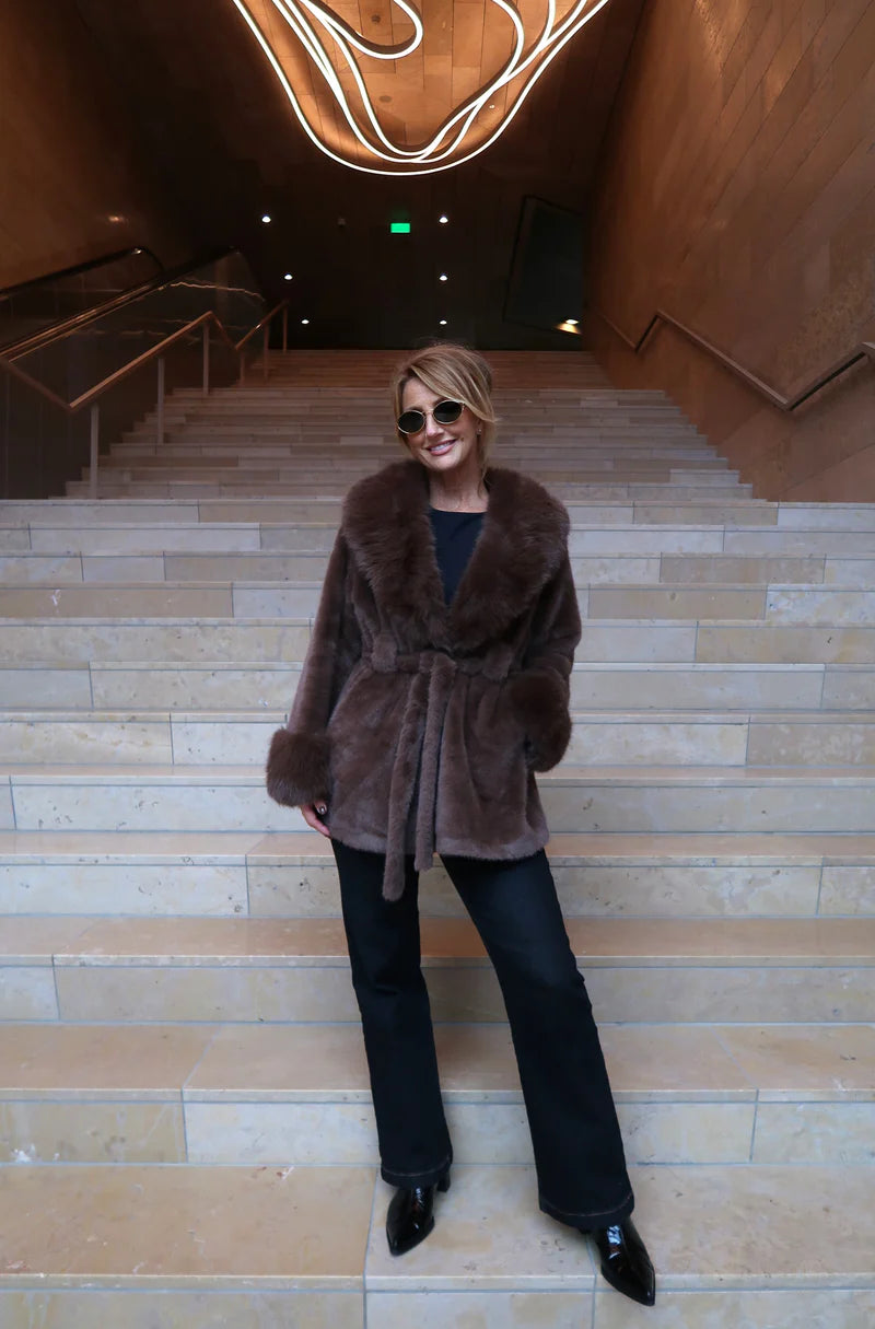 Chocolate Faux Fur Coat