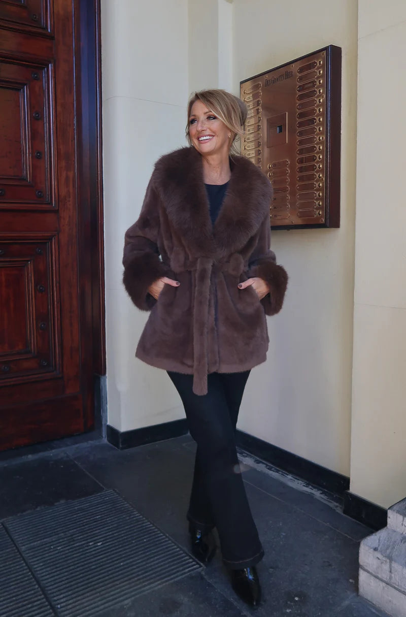 Chocolate Faux Fur Coat